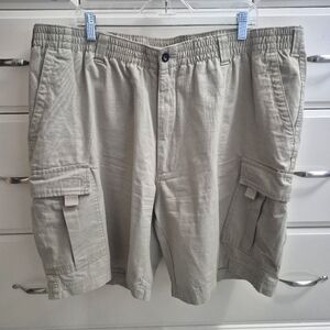 Britches Beige Cargo Shorts Elastic Waist 46W